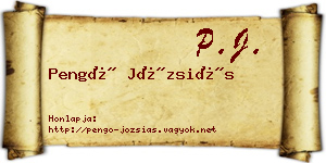 Pengő Józsiás névjegykártya